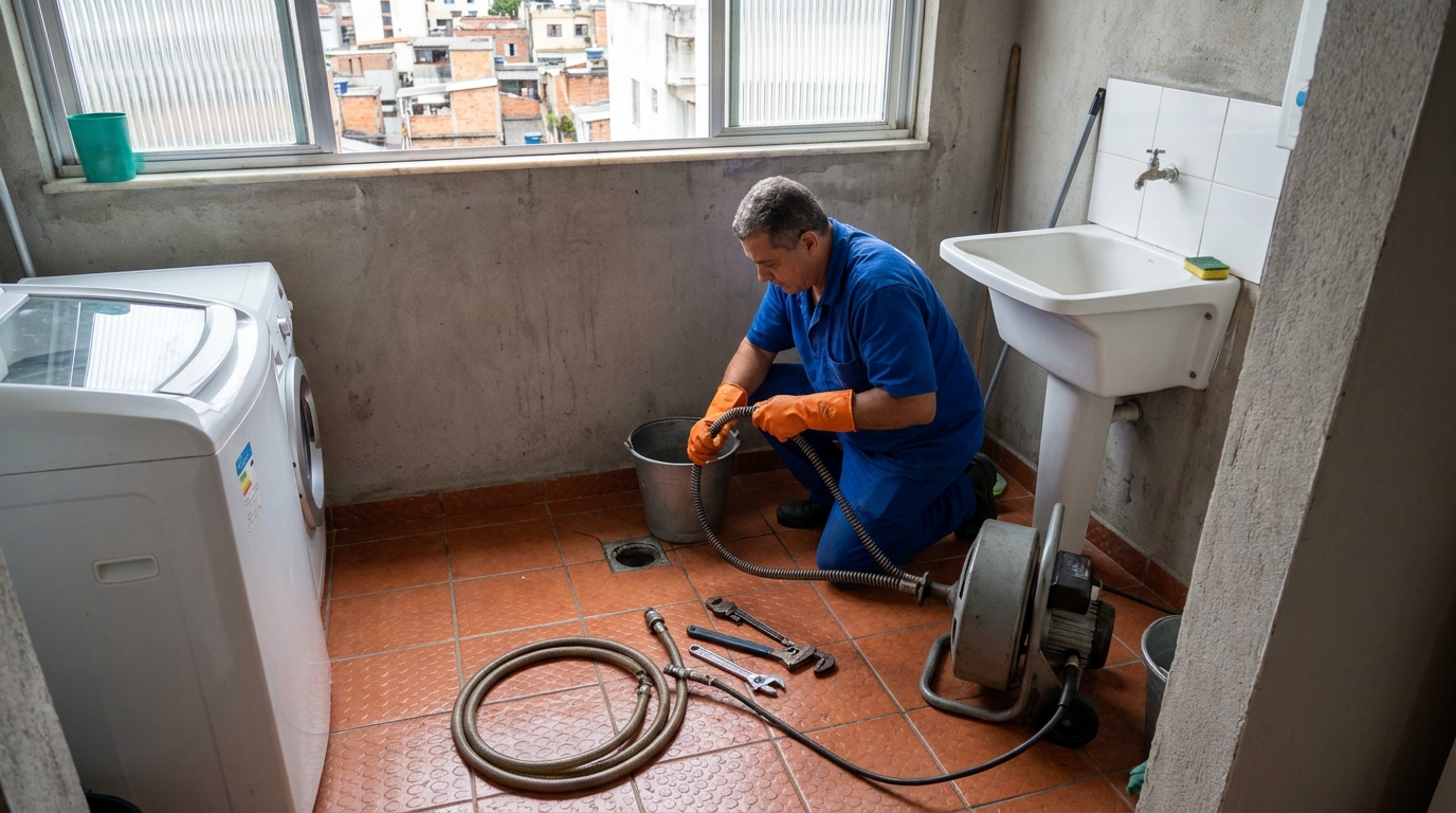 Desentupimento de ralo com equipamento em Osasco‑SP